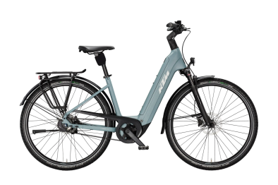 KTM MACINA CITY PX 810 BELT Di2 BLUEGREY MATT 29 2027 Elektromos Városi Easy Entry Kerékpár - szürke