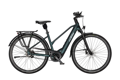 KTM MACINA CITY PX 810 BELT DARK SEA MATT 29 2027 Elektromos Városi Trapeze Kerékpár - sötétzöld