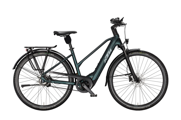 KTM MACINA CITY PX 810 BELT DARK SEA MATT 29" 2027 Elektromos Városi Trapeze Kerékpár - sötétzöld