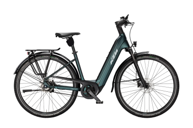 KTM MACINA CITY PX 810 BELT RT DARK SEA MATT 29 2027 Elektromos Városi Easy Entry Kerékpár - sötétzöld