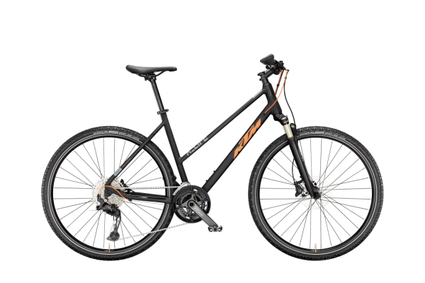 KTM X-LIFE 1964 CROSS BLACK MATT 28" 2027 Offroad Cross Trekking Trapeze Kerékpár - fekete