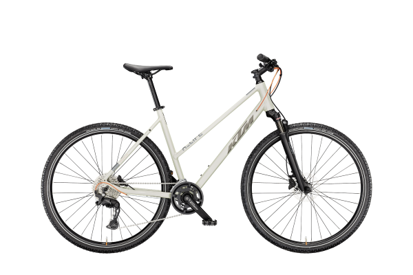 KTM X-LIFE ACTION DEW SILVER MATT 28" 2027 Offroad Cross Trekking Trapeze Kerékpár - ezüst