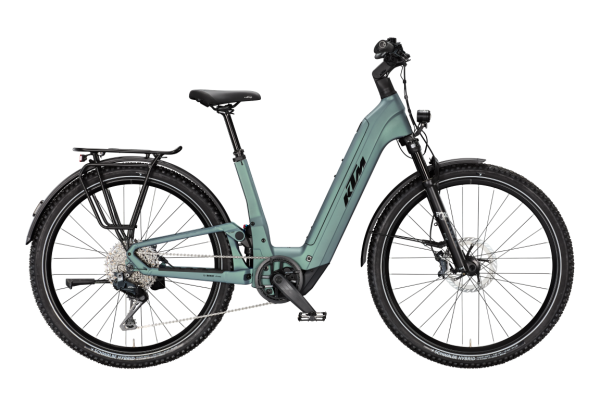 KTM MACINA AERA FS PRIME LFC Di2 BRIGHT TEAL MATT 29" 2027 Elektromos Fully Mountain Bike Easy Entry Kerékpár - szürke