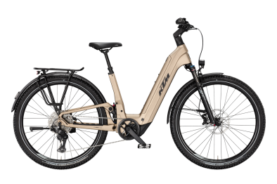 KTM MACINA AERA FS ELITE LFC PLATIN BRONZE MATT 29 2027 Elektromos Fully Mountain Bike Easy Entry Kerékpár - barna
