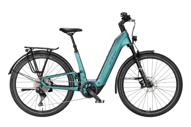 KTM MACINA STYLE FS PRIME Di2 GREEN PURPLE FLIP MATT 27,5 2027 Elektromos Fully Mountain Bike Easy Entry Kerékpár - zöld