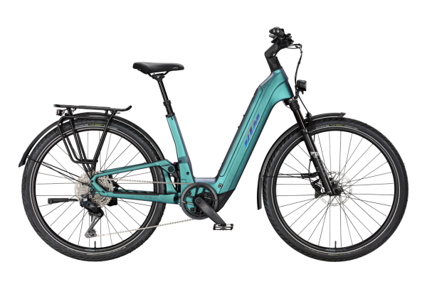 KTM MACINA STYLE FS PRIME Di2 GREEN PURPLE FLIP MATT 29" 2027 Elektromos Fully Mountain Bike Easy Entry Kerékpár - zöld