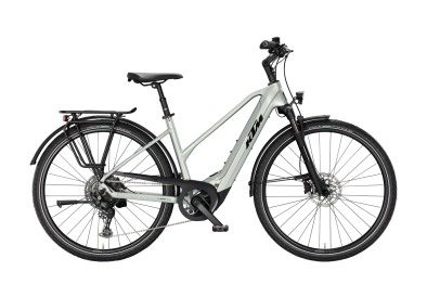 KTM MACINA TOUR PX 720-2 EMERALD GREY 29 2027 Elektromos Onroad Trekking Trapeze Kerékpár - szürke