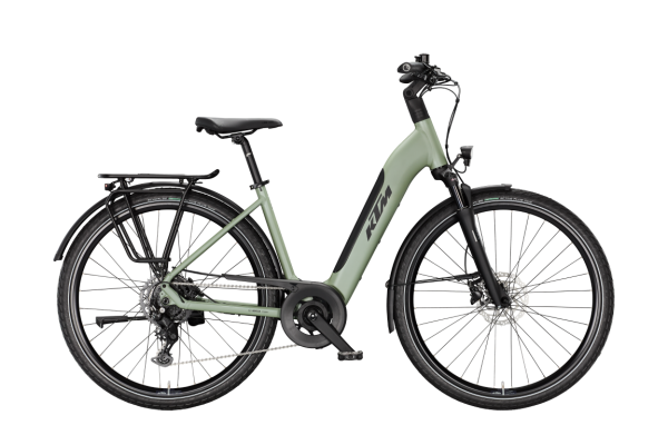 KTM MACINA JOY SAGE GREEN MATT 29" 2027 Elektromos Light Túra Easy Entry Kerékpár - világoszöld