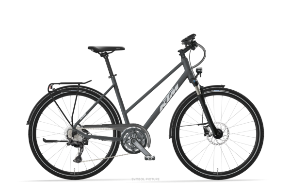 KTM LIFE STYLE MACHINE GREY MATT 28" 2027 Onroad Trekking Trapeze Kerékpár - szürke