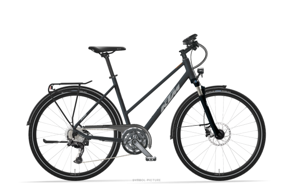 KTM LIFE 1964 BLACK MATT 28" 2027 Onroad Trekking Trapeze Kerékpár - fekete