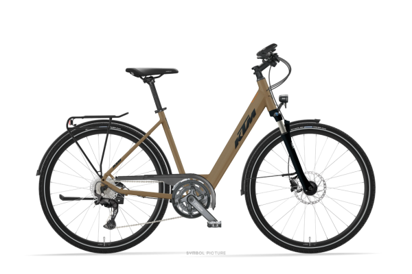 KTM LIFE CONQUEST PLATIN BRONZE MATT 28" 2027 Onroad Trekking Easy Entry Kerékpár - barna