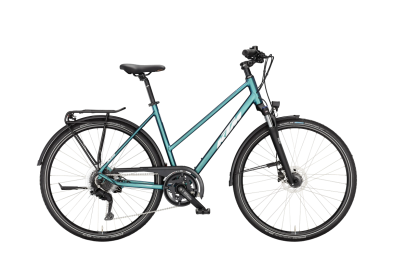 KTM LIFE SPACE GREEN PURPLE FLIP MATT 28 2027 Onroad Trekking Trapeze Kerékpár - zöld