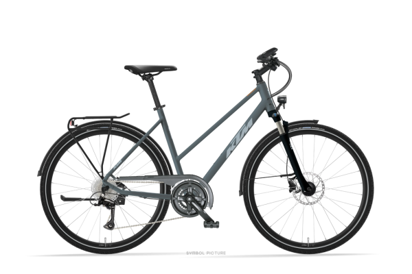 KTM LIFE RIDE BLUEGREY MATT 28" 2027 Onroad Trekking Trapeze Kerékpár - szürke