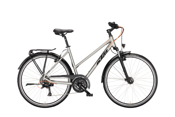 KTM LIFE JOY CORE GREY 28" 2027 Onroad Trekking Trapeze Kerékpár - szürke