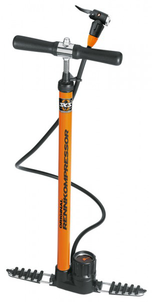 SKS Rennkompressor Kerékpár Műhelypumpa Nyomásmérővel - narancssárga
