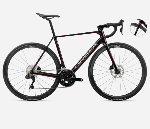 Orbea Orca M35i Országúti Kerékpár 2025 Wine Red Carbon View-Titanium (Gloss) - piros