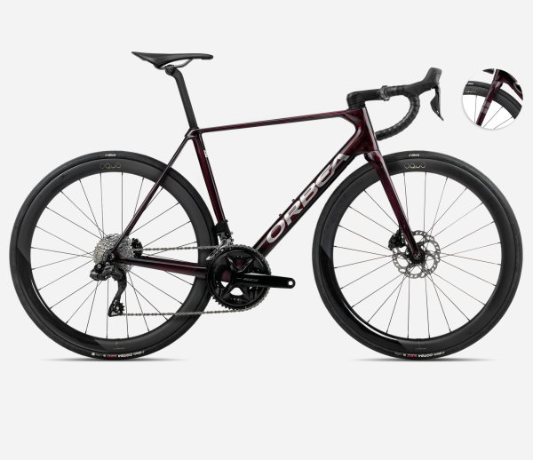 Orbea Orca M30iLTD PWR Országúti Kerékpár 2025 Wine Red Carbon View-Titanium (Gloss) - piros