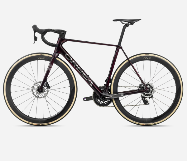 Orbea Orca M21eLTD PWR Országúti Kerékpár 2025 Wine Red Carbon View-Titanium (Gloss) - piros