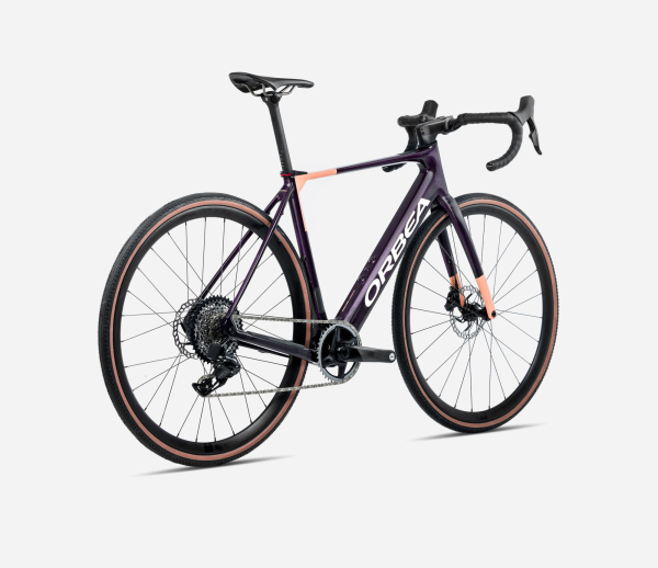 Orbea Gain M21e 1X 353 Wh Elektromos Endurance Országúti Kerékpár 2025 Fantasy Purple Carbon View (Gloss) - Orange Cloud (Matt) - lila