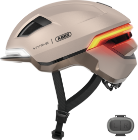 Abus Hyp-E Ace Városi Kerékpáros sisak Beépített LED Világítással - Champagne Gold