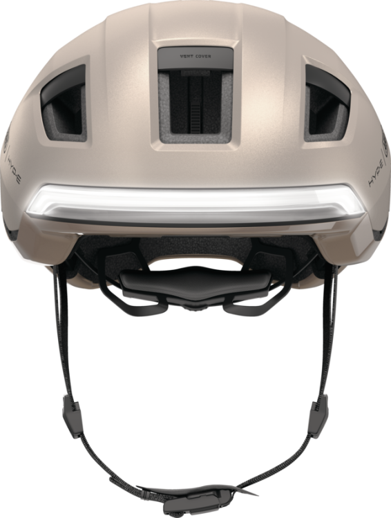 Abus Hyp-E Ace Városi Kerékpáros sisak Beépített LED Világítással - Champagne Gold