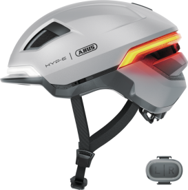 Abus Hyp-E Ace Városi Kerékpáros sisak Beépített LED Világítással - Gleam Silver