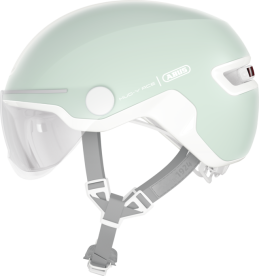 Abus Hud-Y Ace In-Mold Városi Kerékpáros sisak Beépített Átlátszó Kerékpár Szemüveggel és LED Világítással - Pure Mint