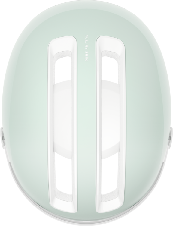 Abus Hud-Y Ace In-Mold Városi Kerékpáros sisak Beépített Átlátszó Kerékpár Szemüveggel és LED Világítással - Pure Mint