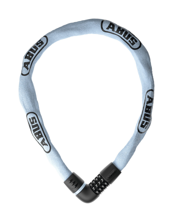 Abus láncos kerékpár lakat Számzárral Tresor 6807C/110, light blue (7mm)