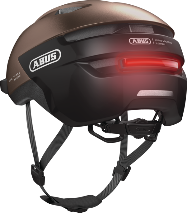 Abus Purl-Y Ace Városi Kerékpáros sisak Beépített LED Világítással - Metallic Copper