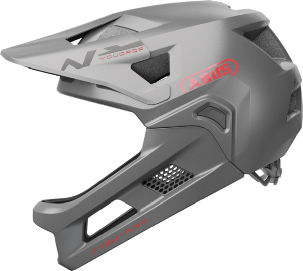 Abus Youdrop Full Face Gyerek Kerékpár Sisak Titan Silver - ezüst