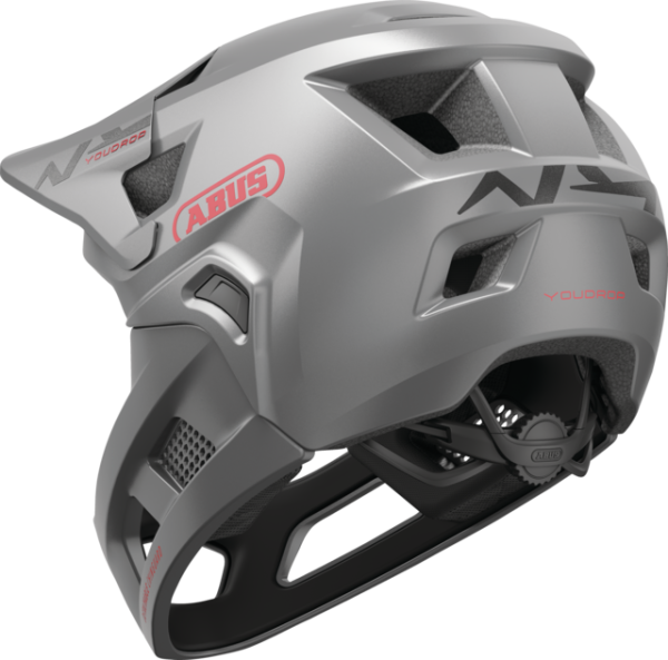 Abus Youdrop Full Face Gyerek Kerékpár Sisak Titan Silver - ezüst