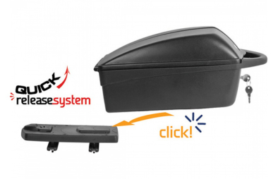 Polisport Top Box Kerékpáros Csomagtartó Doboz - Gyorskioldós Rendszerrel - fekete