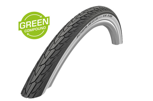 Schwalbe Road Cruiser ActiveLine HS484 Kevlar RaceGuard GreenCompound TwinSkin Reflex Külsőgumi - fekete