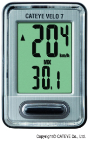 Cateye Velo 7 Kerékpár Computer - fekete