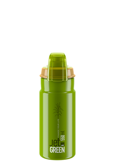 Elite Jet Plus Green Kerékpáros Kulacs Kupakkal 550 ml - zöld