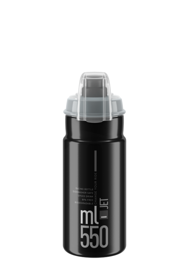 Elite Jet Plus Kerékpáros Kulacs Kupakkal 550 ml - szürke