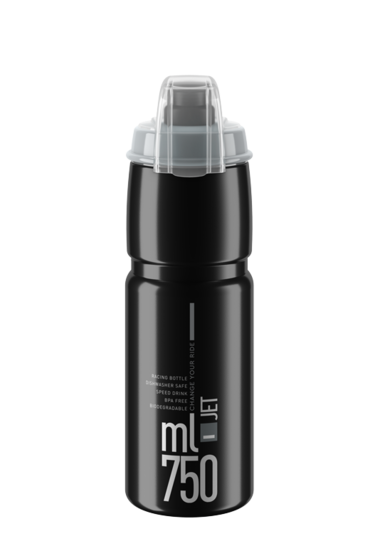 Elite Jet Plus Kerékpáros Kulacs Kupakkal 750 ml - szürke