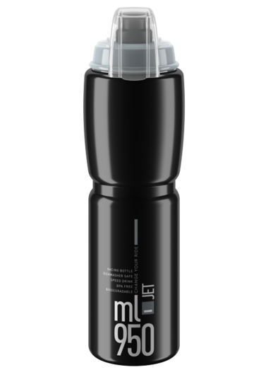 Elite Jet Plus Kerékpáros Kulacs Kupakkal 950 ml - szürke