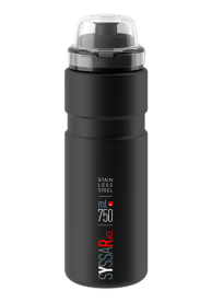 Elite Syssa Race Acél Kerékpáros Kulacs 750ml - fekete