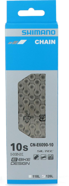 Shimano CN-E6090-10 Pedelec Lánc 126 Szemes - ezüst