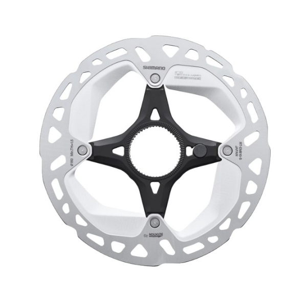 Shimano RT-EM810 160mm Center Lock Féktárcsa STePS Szenzorral Kompatibilis Belső Körmös Csavarral - ezüst