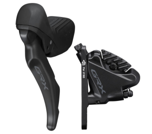 Shimano GRX ST-RX610 + BR-RX400 Első Hidraulikus Országúti Tárcsafék Hűtőbordás Fékbetéttel - fekete
