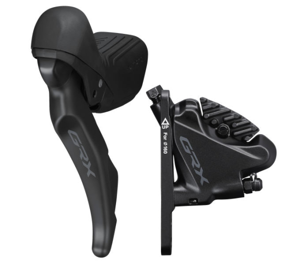 Shimano GRX ST-RX610 + BR-RX400 Első Hidraulikus Országúti Tárcsafék Hűtőbordás Fékbetéttel - fekete