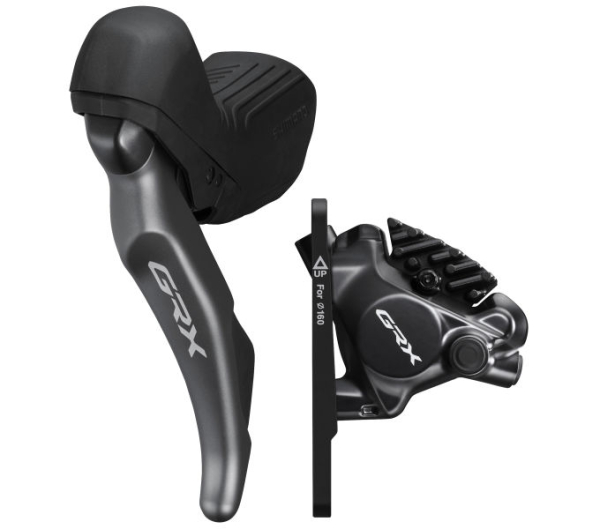 Shimano GRX ST-RX820-LA + BR-RX820 Első Hidraulikus Országúti Tárcsafék Hűtőbordás Fékbetéttel - fekete