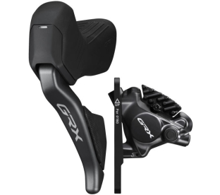 Shimano GRX Di2 ST-RX825 + BR-RX820 Első Hidraulikus Országúti Tárcsafék Hűtőbordás Fékbetéttel - fekete