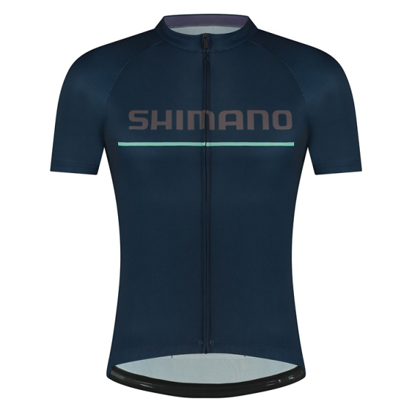 Shimano Logo Rövid Ujjú Kerékpáros Mez - kék