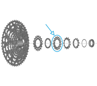 Shimano CS-LG700-11 Fogaskoszorúhoz Lánckerék 15 Fog - ezüst