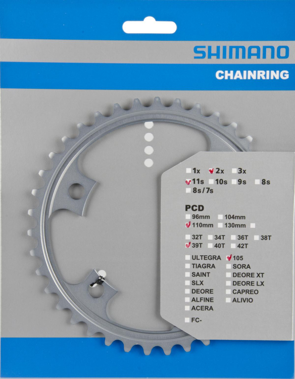 Shimano 105 FC-5800 MD Lánctányér 39 Fog - ezüst