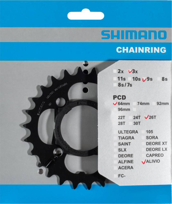 Shimano Alivio FC-M4010 Lánctányér 26 Fog - fekete